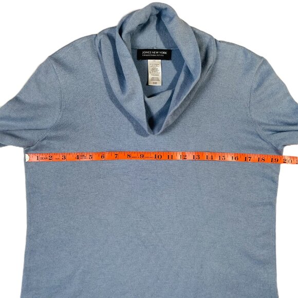 Jones New York Silk Angora Blend Mock Neck Sweater Light Blue Size LP - Picture 8 of 13